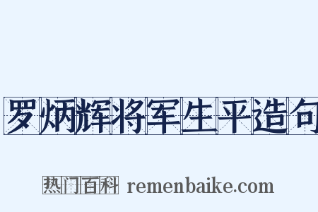 罗炳辉将军生平造句是什么意思的图片